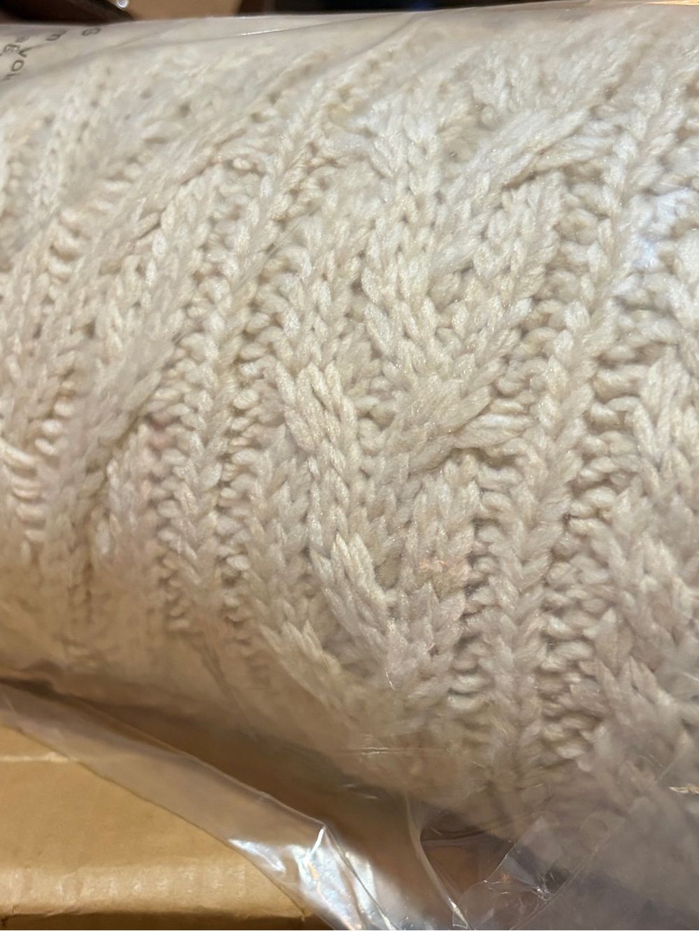 Threshold Cozy Cable Knit Throw Pillow - Cream
